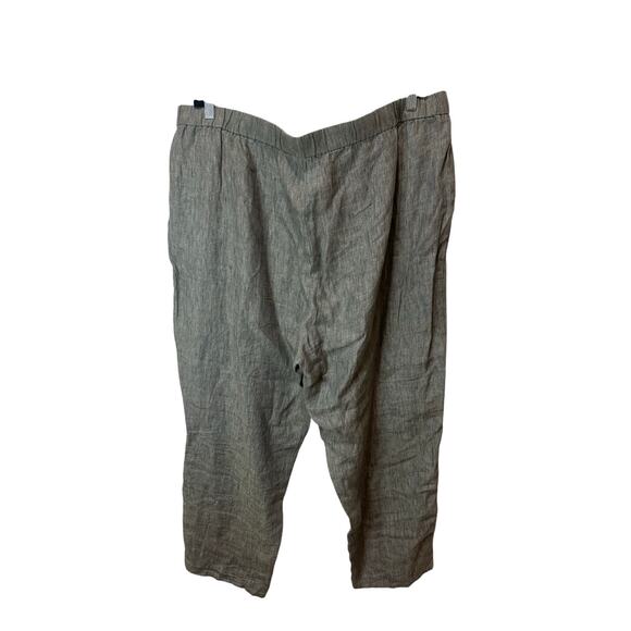 Eileen Fisher Sz 2X Washed Organic Linen Delave Stand Collar Jacket + Pants Set - Picture 11 of 13